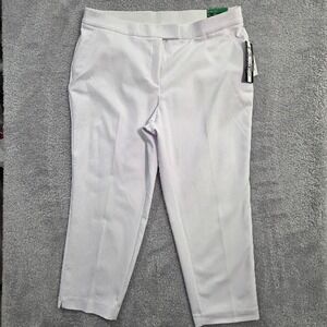 NWT Investments Women's 18W White 5th Ave Fit Secret Support Ankle Pants Stretch